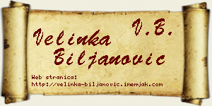 Velinka Biljanović vizit kartica